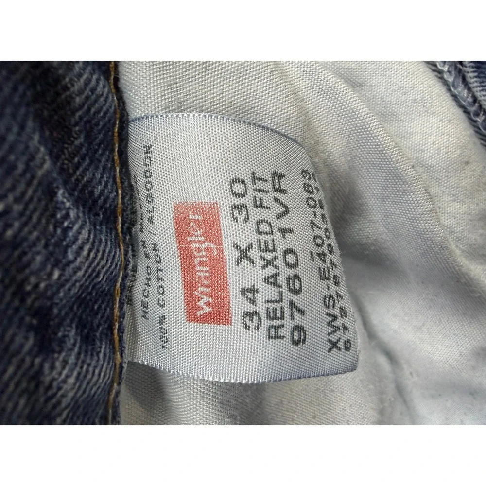 Wrangler Relaxed Fit Jeans Mens‎ Blue Denim 5-Pocket Straight Leg 34x28